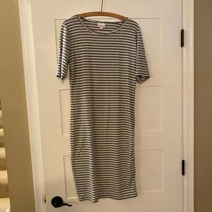 Grey and white bodycon dress